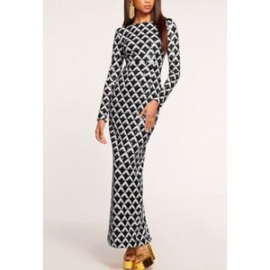 Ramy Brook Celia Sequin Maxi Dress In Black Checkmate